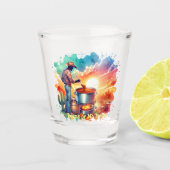 豆またはNo Beans Chili料理カウボーイ1 ショットグラス (正面)