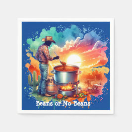 豆またはNo Beans Chili料理カウボーイ1 スタンダードカクテルナプキン