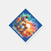 豆またはNo Beans Chili料理カウボーイ1 スタンダードカクテルナプキン (角)