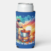 豆またはNo Beans Chili料理カウボーイ1 スリム缶クーラー (Seltzer正面)