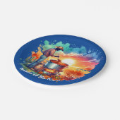 豆またはNo Beans Chili料理カウボーイ1 ペーパープレート (アングル)