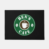 豆カスタムのロゴ入り喫茶店のドアマット ドアマット (正面)