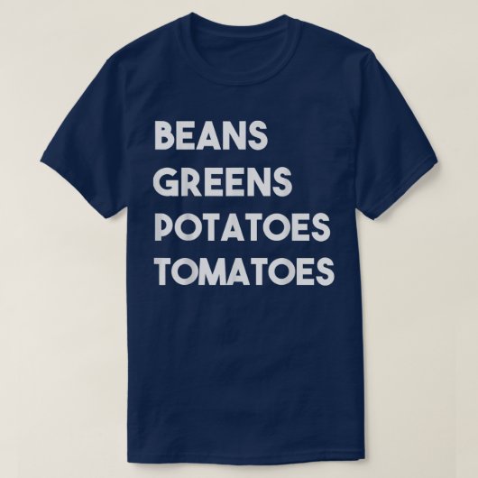 豆ジャガイモのトマトを緑(前面+背面) Tシャツ (デザイン正面)