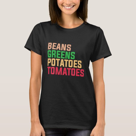 豆ジャガイモのトマト感謝祭 Tシャツ (正面)