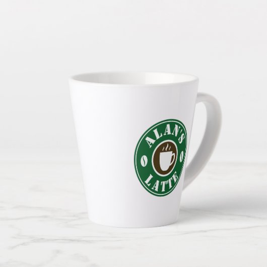 豆パーソナライズされたのロゴ入りのラテのマグギフト カフェラテマグ (右アングル)