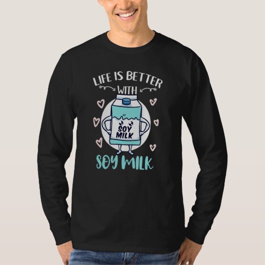 豆乳を飲むと命が縮まる Tシャツ (正面)