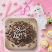 豆好きコーヒー豆の美学 ペーパープレート (パーティー)