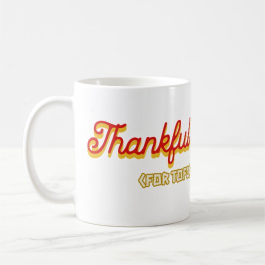 豆腐に感謝 コーヒーマグカップ (左)