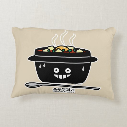 豆腐のシチュースープSundubuの韓国のぴりっとする柔らかいjjigae アクセントクッション (裏面)