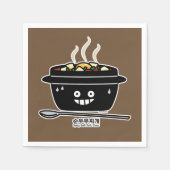 豆腐のシチュースープSundubuの韓国のぴりっとする柔らかいjjigae スタンダードカクテルナプキン (正面)