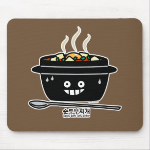豆腐のシチュースープSundubuの韓国のぴりっとする柔らかいjjigae マウスパッド