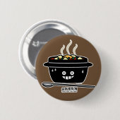 豆腐のシチュースープSundubuの韓国のぴりっとする柔らかいjjigae 缶バッジ (正面&裏面)