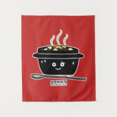 豆腐のシチュースープSundubuの韓国のぴりっとする柔らかいjjigae ho タペストリー (正面)