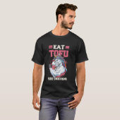 豆腐を食べてユニコーンに乗ろう ヴィーガン料理 肉を使わない料理 Tシャツ (正面フル)
