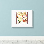 豆腐オーバークラシックターキーTシャツ キャンバスプリント (インサイチュ (ウッドフロア))