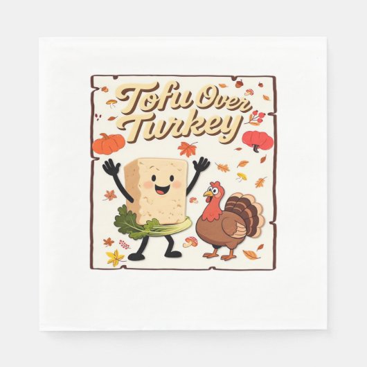 豆腐オーバークラシックターキーTシャツ スタンダードランチョンナプキン (正面)