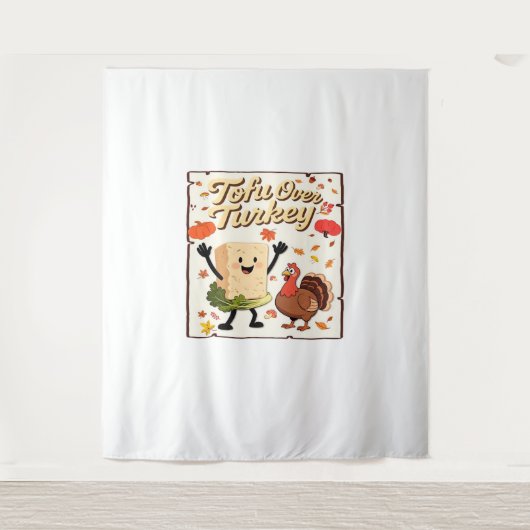 豆腐オーバークラシックターキーTシャツ タペストリー (正面)