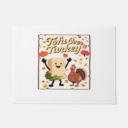 豆腐オーバークラシックターキーTシャツ ドアマット (正面)