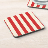 豆腐クリームポストボックス赤ストライプの模様 コースター (左側)