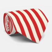 豆腐クリームポストボックス赤ストライプの模様 ネクタイ (ロール)