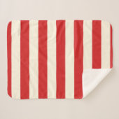 豆腐クリームポストボックス赤ストライプ色 シェルパブランケット (正面(横))