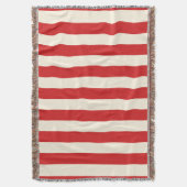 豆腐クリームポストボックス赤ストライプ色 スローブランケット (正面縦)