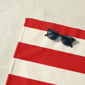 豆腐クリームポストボックス赤ストライプ色 ビーチタオル (インサイチュ)