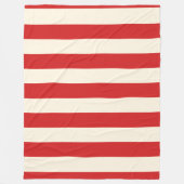 豆腐クリームポストボックス赤ストライプ色 フリースブランケット (正面)