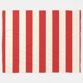 豆腐クリームポストボックス赤ストライプ色 フリースブランケット (正面(横))