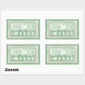 豆腐ビーガンベジタリアン食品 長方形シール (シート)