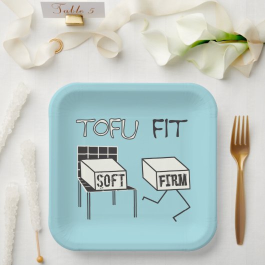 豆腐フィットおもしろいランニング豆腐しょうをテーマにした ペーパープレート (ウェディング)