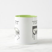 豆腐フィットおもしろいランニング豆腐しょうをテーマにした マグカップ (中央)