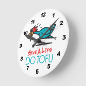 豆腐ユーモアのあるデザイン ラウンド壁時計 (傾斜)