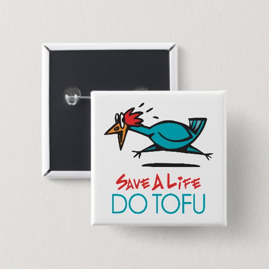 豆腐ユーモアのあるデザイン 缶バッジ (正面&裏面)