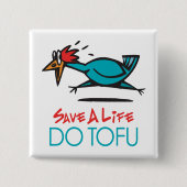 豆腐ユーモアのあるデザイン 缶バッジ (正面)