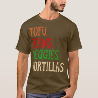 豆腐野菜トルティーヤスビーガンburrito ingredi tシャツ