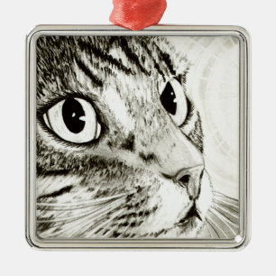 豆電球の虎猫猫のファンタジーの芸術のオーナメント メタルオーナメント