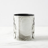 豆電球の虎猫猫の白黒芸術のマグ マグカップ (中央)