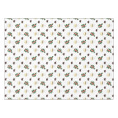 豆、カップ、コーヒーの木を使ったコーヒーパターン テーブルクロス (正面(横))