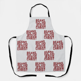 豆、米、イエスキリストのキッチンエプロン エプロン