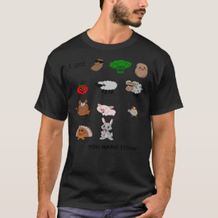 豆、緑、ジャガイモ、トマトラップの Tシャツ