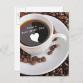 豆tasticのコーヒーお祝い インビテーションポストカード (正面/裏面)