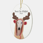 豆Whippetのオーナメント セラミックオーナメント (左)