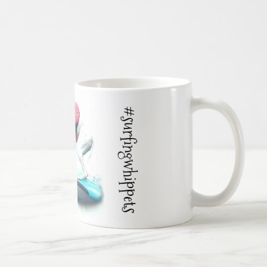 豆Whippetの#surfingwhippetsのマグ コーヒーマグカップ (右)