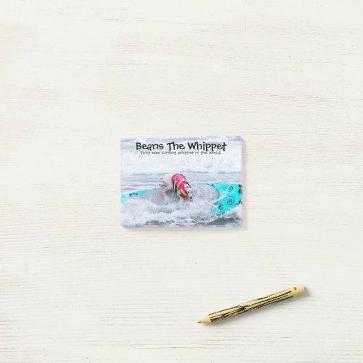 豆Whippet Surfdog ポストイット (デスク上)