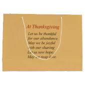 豊かさと分かち合いに感謝の詩 ラージペーパーバッグ (裏面)