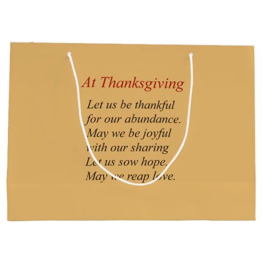 豊かさと分かち合いに感謝の詩 ラージペーパーバッグ (裏面)