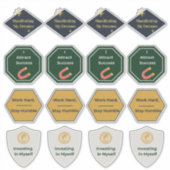 豊かさと努力 アファメーション ステッカー シート シール (正面)