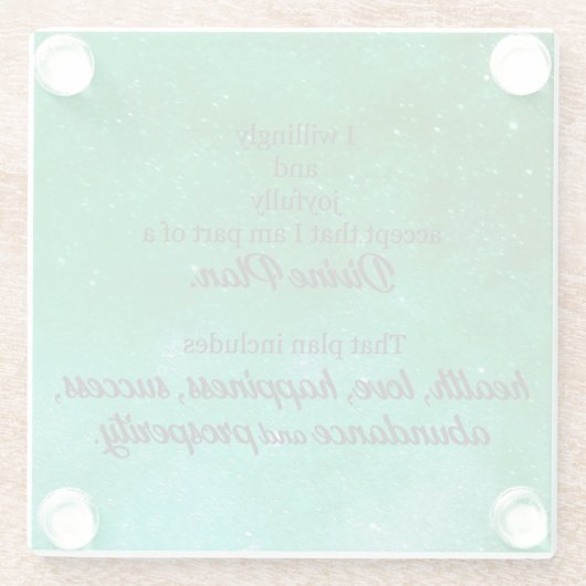 豊かさと繁栄の神の計画の確認 ガラスコースター (裏面)