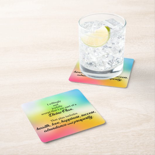 豊かさと繁栄を示す スクエアペーパーコースター (インサイチュ)